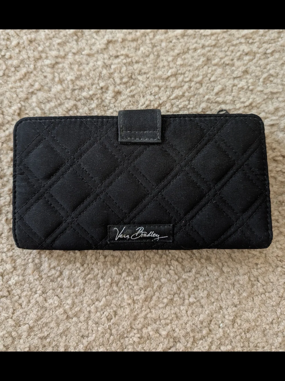 Vera Bradley Black Quilted Women’s Wallet with Snap Closure - Picture 3 of 4